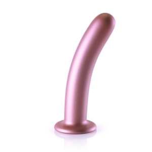 Smooth Silicone G-Spot Dildo - 7'' / 17 cm - Rose Gold