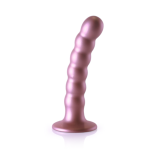 Beaded Silicone G-Spot Dildo - 5'' / 13 cm - Rose Gold