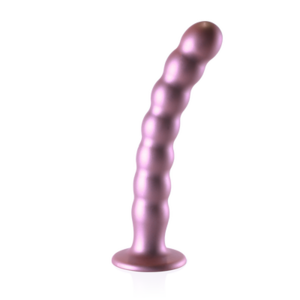 Beaded Silicone G-Spot Dildo - 8'' / 20,5 cm - Rose Gold