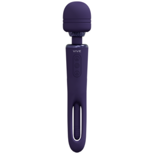 Kiku - Double Ended Wand with Innovative G-Spot Flapping Stimulator - Purple