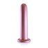 Smooth Silicone G-Spot Dildo - 7'' / 17 cm - Rose Gold_