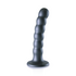 Beaded Silicone G-Spot Dildo - 5'' / 13 cm - Gunmetal_