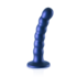 Beaded Silicone G-Spot Dildo - 5'' / 13 cm - Metallic Blue_