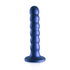 Beaded Silicone G-Spot Dildo - 5'' / 13 cm - Metallic Blue_