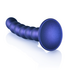 Beaded Silicone G-Spot Dildo - 5'' / 13 cm - Metallic Blue_