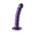 Beaded Silicone G-Spot Dildo - 5'' / 13 cm - Metallic Purple_