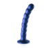 Beaded Silicone G-Spot Dildo - 6.5'' / 16,5 cm - Metallic Blue_