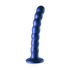 Beaded Silicone G-Spot Dildo - 6.5'' / 16,5 cm - Metallic Blue_