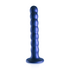 Beaded Silicone G-Spot Dildo - 6.5'' / 16,5 cm - Metallic Blue_