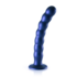 Beaded Silicone G-Spot Dildo - 8'' / 20,5 cm - Metallic Blue_