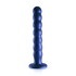 Beaded Silicone G-Spot Dildo - 8'' / 20,5 cm - Metallic Blue_