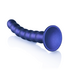 Beaded Silicone G-Spot Dildo - 8'' / 20,5 cm - Metallic Blue_