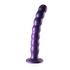 Beaded Silicone G-Spot Dildo - 8'' / 20,5 cm - Metallic Purple_