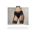 Vibrating Strap-on Thong with Adjustable Garters - XS/S - Black_