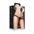 Vibrating and Rechargeable - 10 Speed Silicone Ribbed Strap-On - Adjustable - Black_