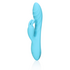 Ribbed Ultra Soft Silicone Rabbit Vibrator - Glacial Blue_