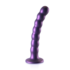 Beaded Silicone G-Spot Dildo - 6.5'' / 16,5 cm - Metallic Purple_