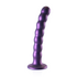 Beaded Silicone G-Spot Dildo - 6.5'' / 16,5 cm - Metallic Purple_