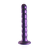 Beaded Silicone G-Spot Dildo - 6.5'' / 16,5 cm - Metallic Purple_