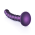 Beaded Silicone G-Spot Dildo - 6.5'' / 16,5 cm - Metallic Purple_